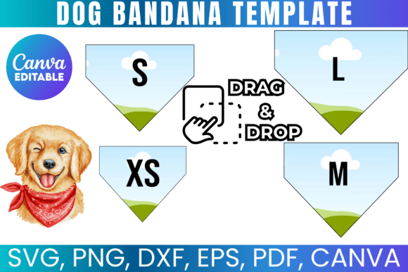 Download Pet Bandana Collar SVG Template - Svg template Collection