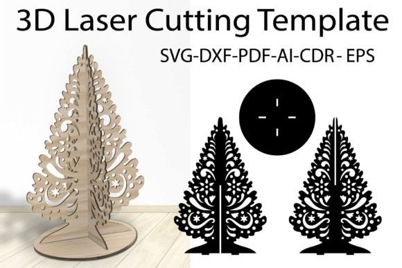 Download 3D Christmas Tree SVG Laser Cut Template - Tree svg Collection