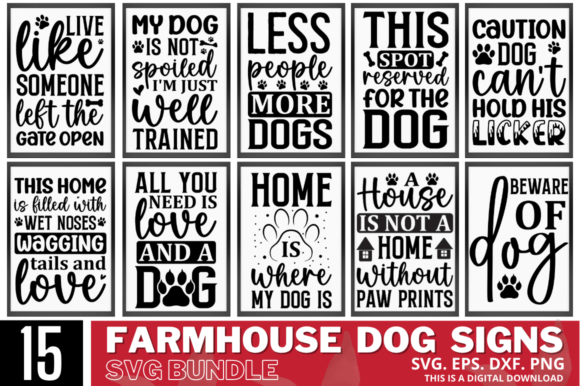 Download Farmhouse Dog Sign Svg Bundle - Dog sign svg Collection