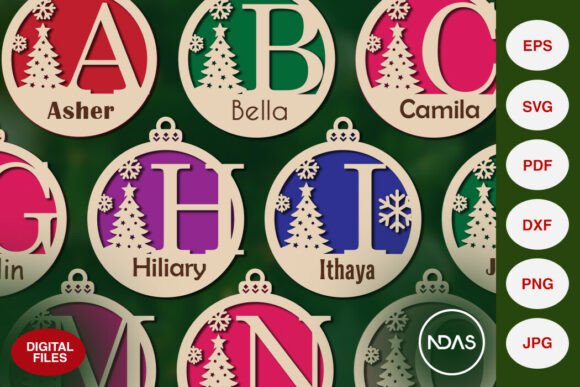 Download A to Z Alphabet Set Christmas Tree SVG - Tree svg Collection
