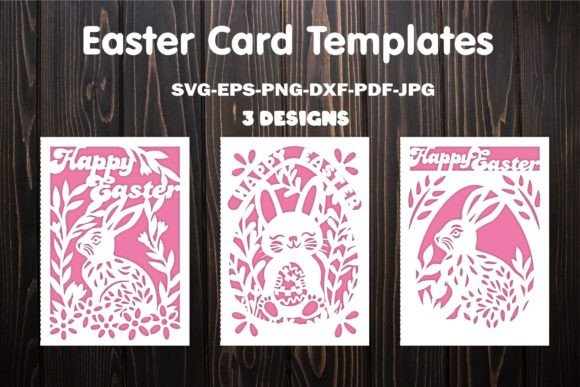 Download Happy Easter Card Svg Template for Laser - Premium Resources