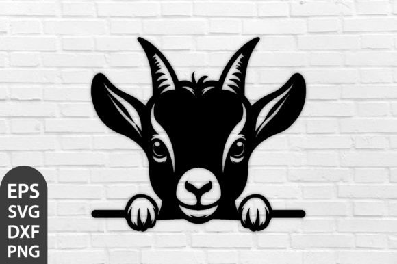 Download Peeking Goat Laser SVG Cut File DXF, PNG - Laser svg Collection